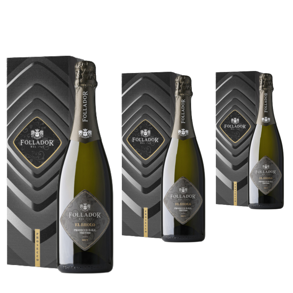 3 x El Brolo - Confezione Regalo Prosecco D.O.C. Treviso BrutPremium