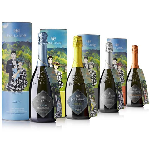 4x Gift tubes Valdobbiadene Prosecco Superiore DOCG