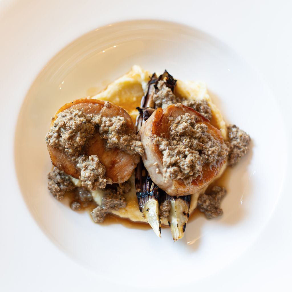 Rabbit roll with peverada sauce