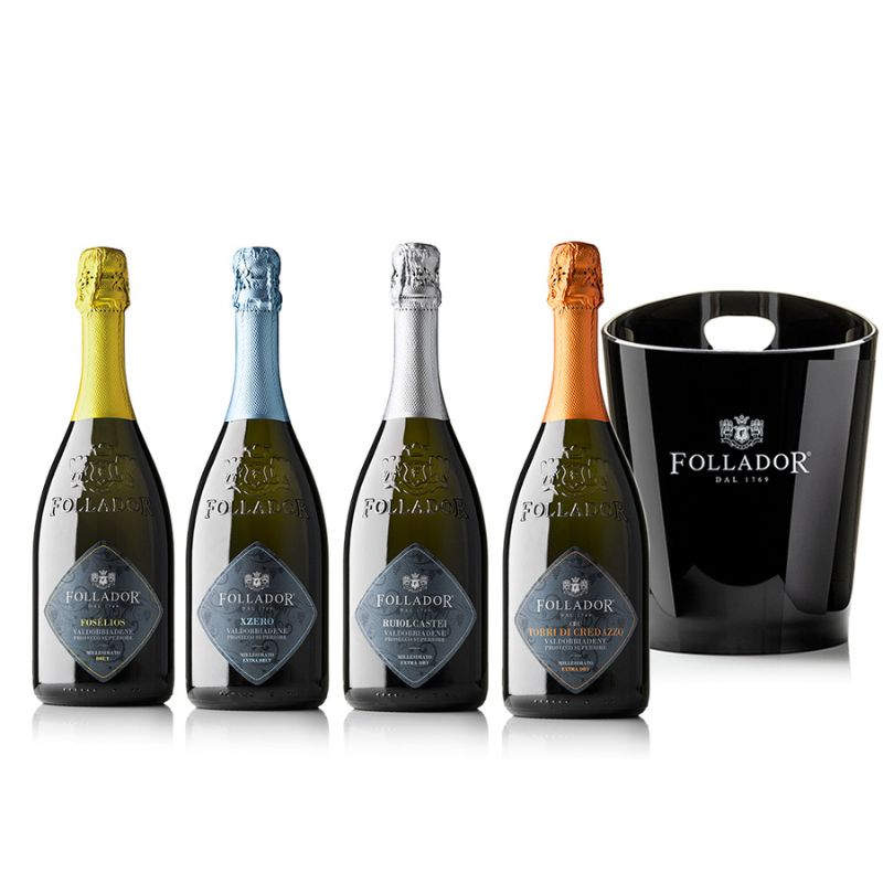 Kit VIP Valdobbiadene Prosecco Superiore DOCG con secchiello del ghiaccio in omaggio